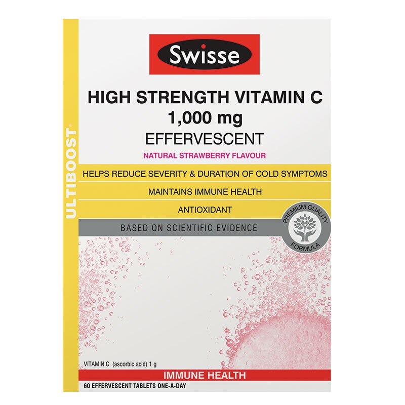 Australia Swisse Vitamin C Effervescent COLDS IMMUNITY Health Wellness SUPPLEMENTS Antioxidant Minor Wound Healing Skin Whithen