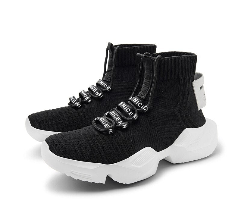 Socks Sneakers Men Knit Upper Breathable Sport Shoes Sock Boots Man Shoes High Top Running Shoes for Men Zapatillas De Deporte