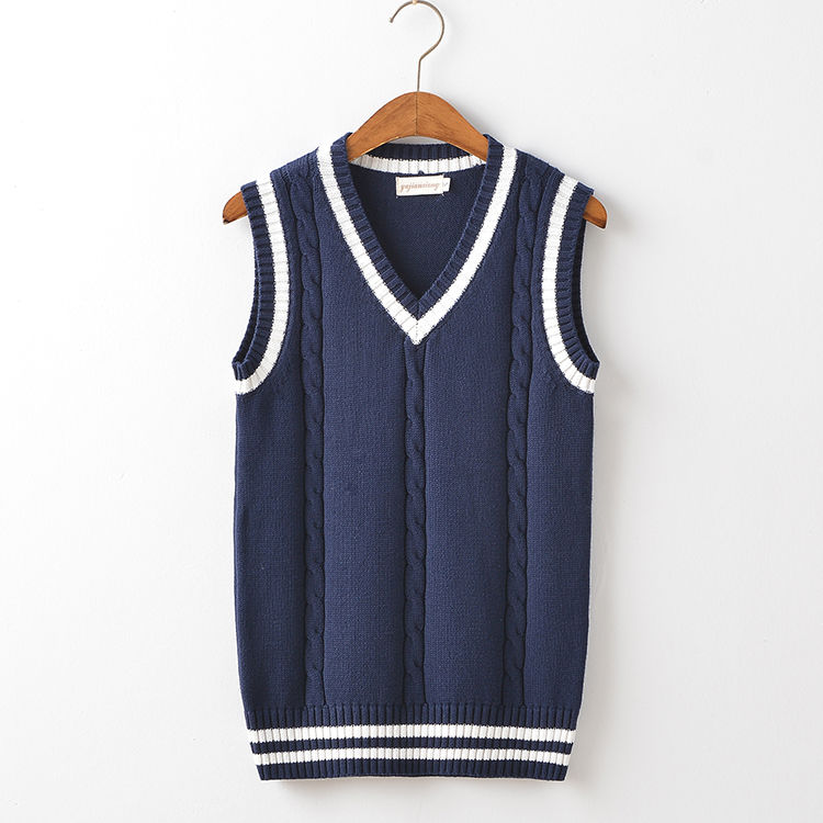 Sweater Vest Men Autumn Winter Plus Velvet V-neck Striped Big Size 5XL Oversize Mens Couples Preppy Style Students Vests Ulzzang