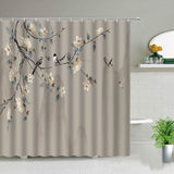 Chinese Style Flower Birds Shower Curtains Waterproof Bathroom Curtain Polyester Fabric Home Bathtub Decor Wal Hanging Curtain