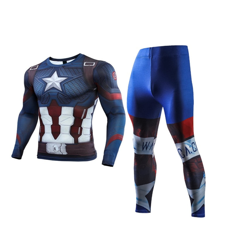 Compression Men's Sport Suits Quick Dry Running sets High Quality Clothes Joggers Training Gym Fitness Tracksuits MMA Rashguard