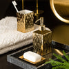 Ceramic Bathroom Accessories Set Gold silver Soap Dispenser Gargle Cup Soap Dish Home bathroom decor wash set Gold Finished