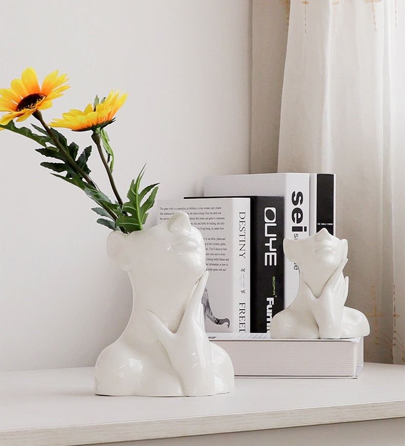 Human Body Vase Female Nude Sculpture Art Ceramics Vases Nordic Style Home Decoration Crafts Ornaments Gift Storage Accessories