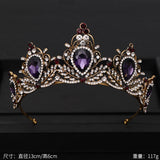 Vintage Baroque Queen Tiara Wedding Crown Bridal Diadem Gold Crystal Rhinestone Head Jewelry Headpiece Wedding Hair Accessories