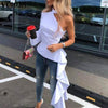 VONDA Asymmetrical Tunic Women One Shoulder Blouse 2021 Summer Party Long Shirts Office Holiday Tops Casual Blusa Plus Size