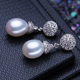 FENASY 925 Sterling Silver Drop Earrings Natural Freshwater Pearl Earrings For Women Handcrafted Fashion Party Wedding Jewelry