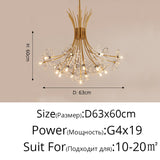Dimmable Holding Flowers Deco Fixture Modern LED Chandeliers Lights Living Dining Room Bedroom Hall Hotel Lamps Indoor Lighting
