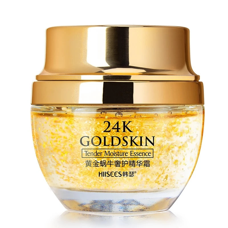 24K Gold Facial Cream Snail Collagen Brighten Anti-Aging Dry Moisturizing Against Acne Whitening Face Wrinkle Creams Korean P