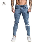 Gingtto Skinny Jeans Men Slim Fit Ripped Mens Jeans Big and Tall Stretch Blue Men Jeans for Men Distressed Elastic Waist zm49