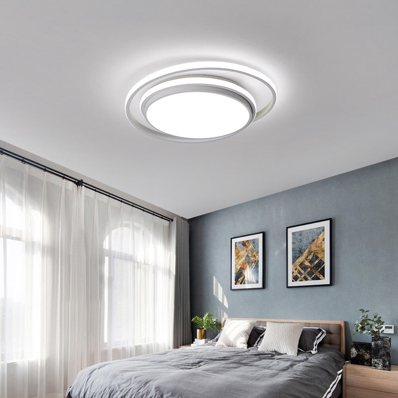 Modern LED Chandeliers For Bedroom Dining Room Kitchen Minimalist Round Black Ceiling Lamp Home Creativity Lighting Fixtures