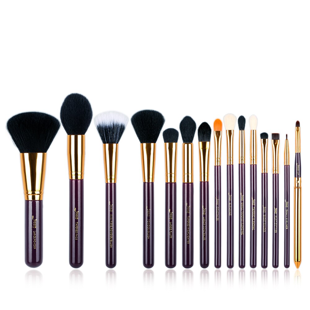 Jessup Pro 15pcs Makeup Brushes Set Black/Silver Cosmetic Make up Powder Foundation Eyeshadow Eyeliner Lip Brush Tool beauty