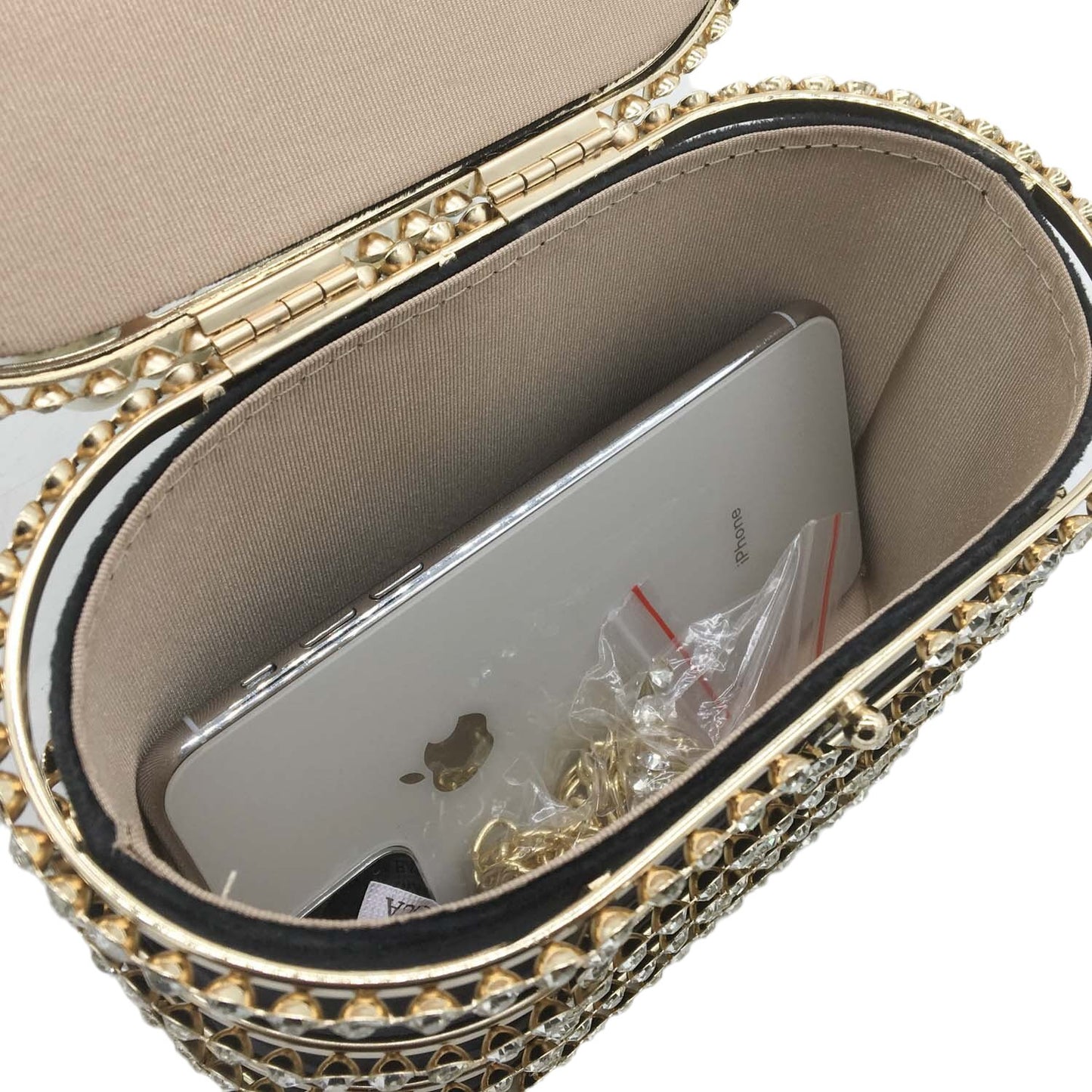 Boutique De FGG Diamonds Basket Evening Clutch Bags Women Luxury Pearl Beaded Metallic Cage Handbags Ladies Wedding Party Purse