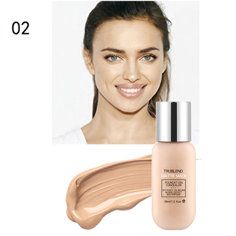 35ml Makeup Foundation Liquid Long-Lasting Full Coverage Face Concealer Base Matte Cushion Foundation Cosmetic BB CC Cream