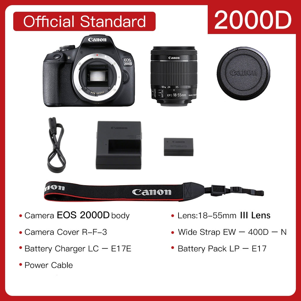 Canon 2000D Camera with 18-55mm Lens Kit