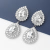 Women Fashion Glass Crystal Pendant Dangle Earrings Jewelry Maxi Girls' Party Dress Statement Earrings Accessories Hot Sale