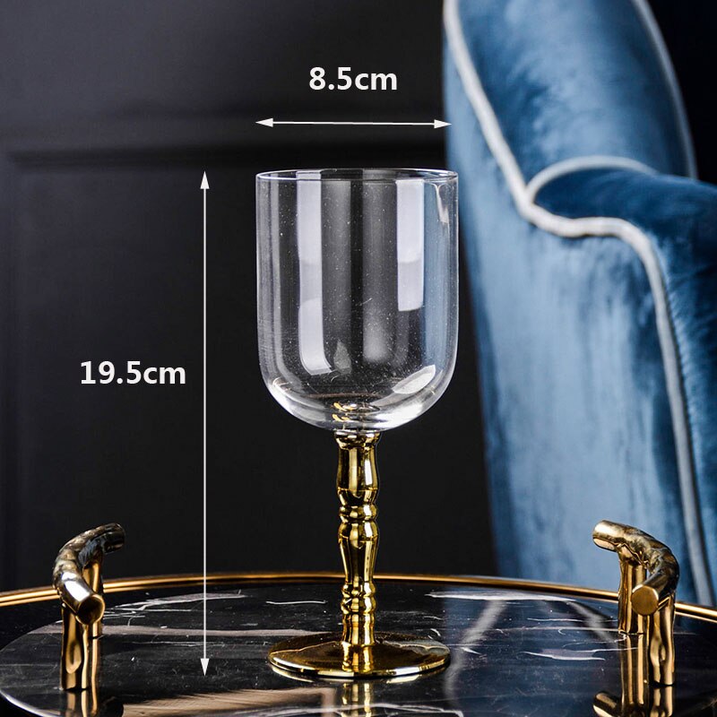 High quality Crystal glass cup golden side Goblet Wine Cup Champagne Glasses Creative Bar party hotel Home Drinking Ware