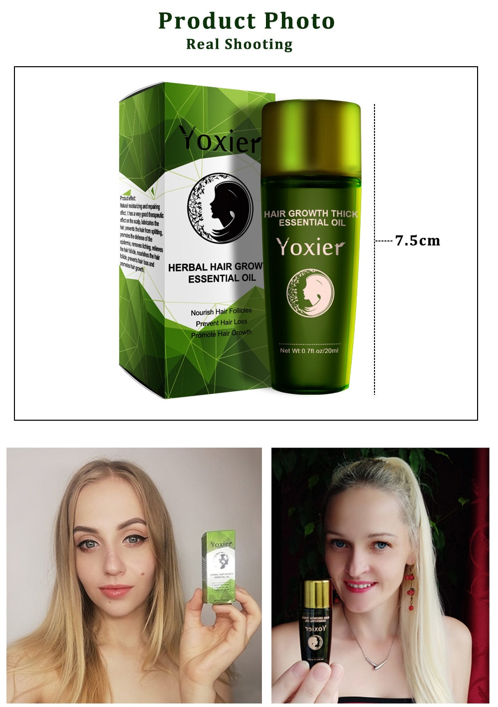 Yoxier 3Pcs Hair Growth Essence Oil Effective Extract Anti Nourish Hair Roots Treatment Preventing Hair Loss Hair Care Products