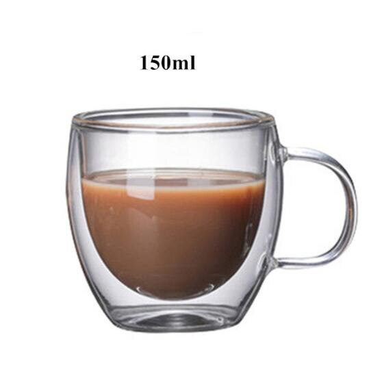 Transparent glasses Heat-resistant Double Glass Beer Handmade Milk Drinking Cup glass drinkware glass coffee cup