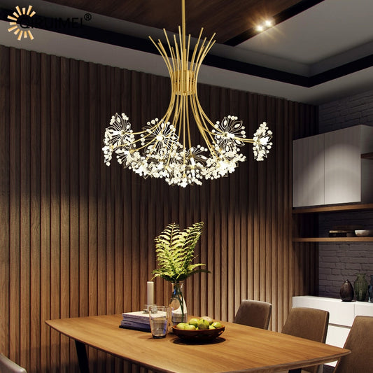 Dimmable Holding Flowers Deco Fixture Modern LED Chandeliers Lights Living Dining Room Bedroom Hall Hotel Lamps Indoor Lighting