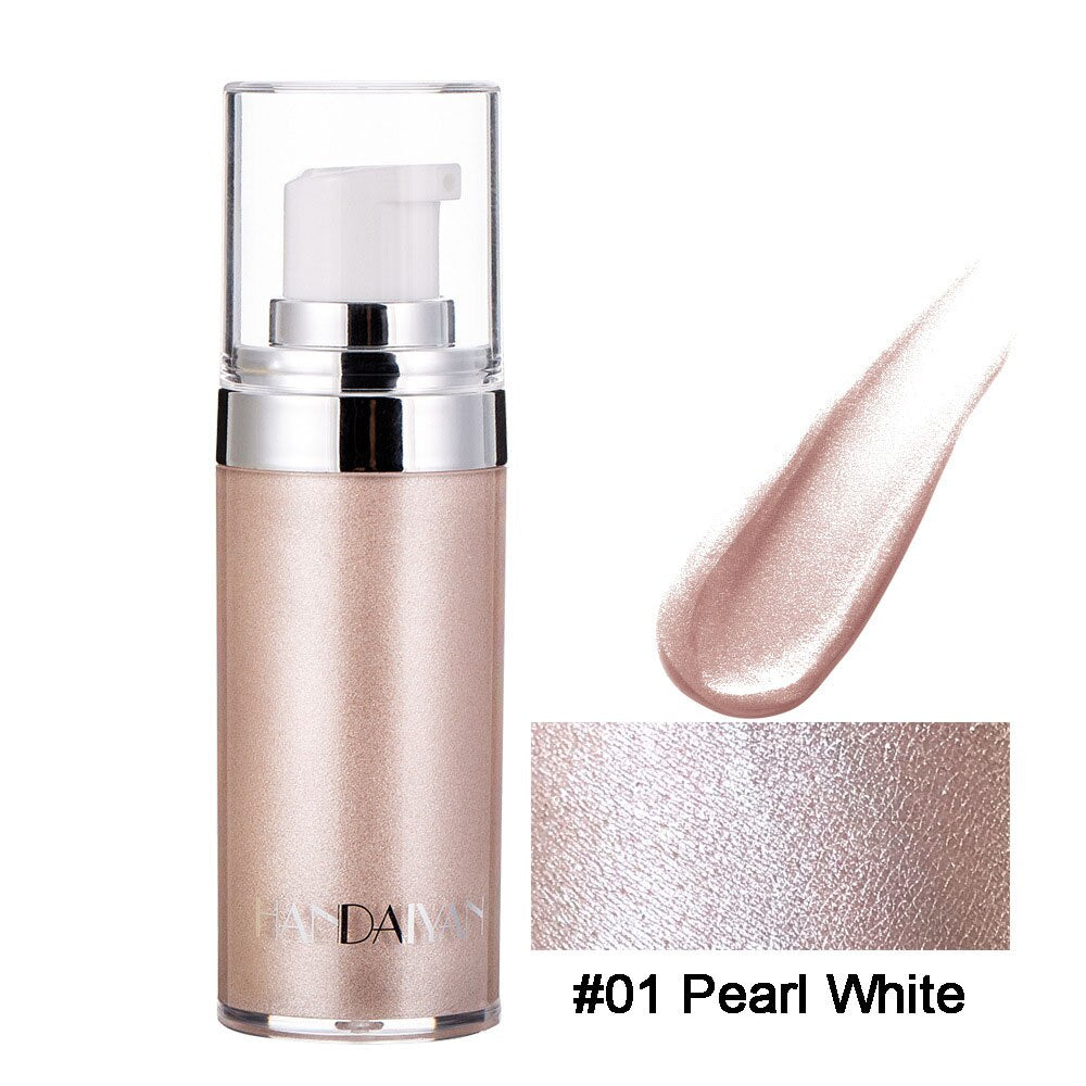 Hot sell bronze pearl white pearlescent fluorescent liquid highlighter spray illuminates the face and body to brighten highlight