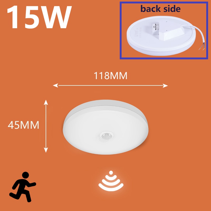 LED Lamp with Motion Sensor Ceiling Lights PIR Night Light Sensor Wall Lamps 110V 220V 18W 15/20/30/40W for Home Stairs Hallway