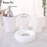 4Pcs/Set Bathroom Accessories Plastic Soap Dispenser Dish Toothbrush Holder Mouth Cup Home Decoration