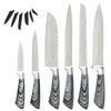 Sowoll 8pcs Kitchen Knives Tool Set 8'' Knife Storage Chef Chopping Santoku Knife Meat Fish Cooking Tool Set Full Tang Blade