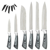 Sowoll 8pcs Kitchen Knives Tool Set 8'' Knife Storage Chef Chopping Santoku Knife Meat Fish Cooking Tool Set Full Tang Blade