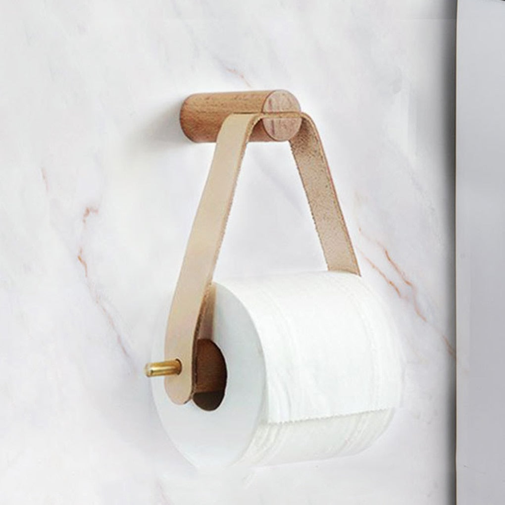 Wooden Rolled Toilet Paper Holder Bathroom Storage Paper Hand Towel Dispenser Toilet Tissue Paper Rack Bathroom Accessories