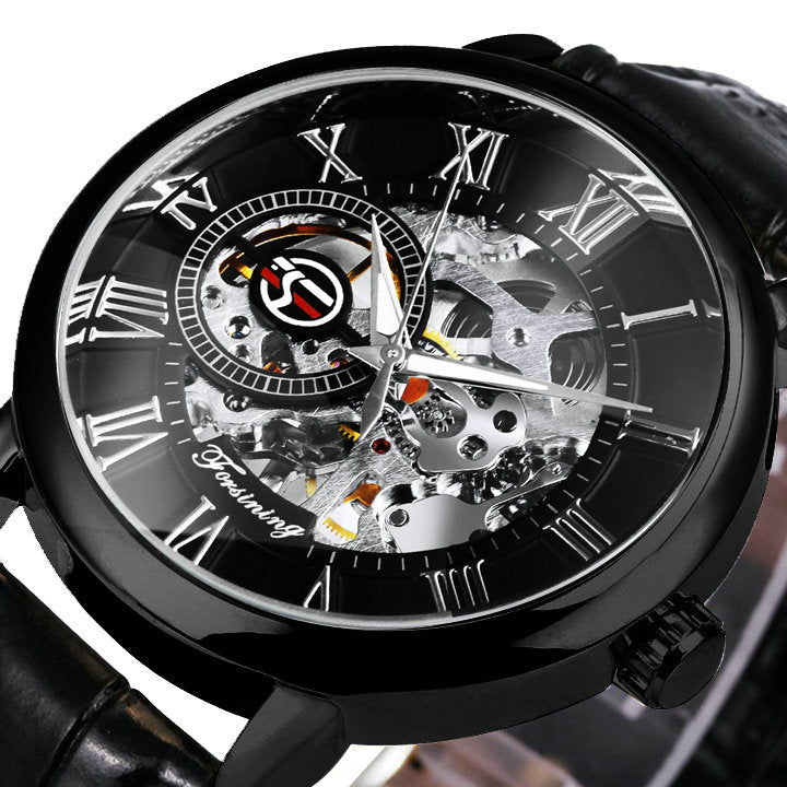 Mechanical Man Gold Watch Mens Watches Top Brand Luxury 2021 WINNER Clock Male Skeleton Leather Forsining 3d Hollow Engraving