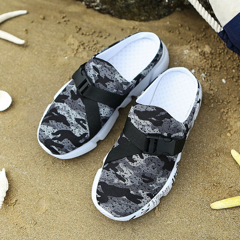 Fashion Sneakers Without Laces Man Handmade Beach Men's Summer Shoes Big Size Mesh Sneakers Light Shoes 2021 Outdoor Flats A-032