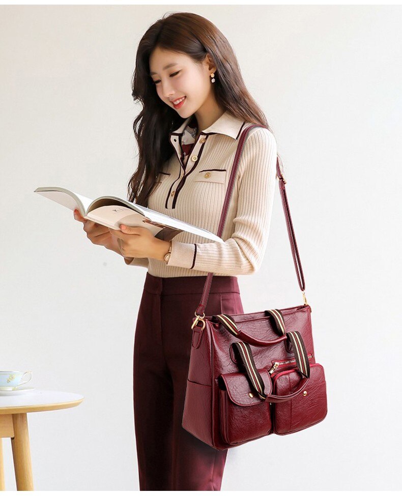 High capacity Women Shoulder Bags Pu Leather Female Handbags Crossbody Bags Lady Messenger Bag 2021 Female Handbags Tote Bags