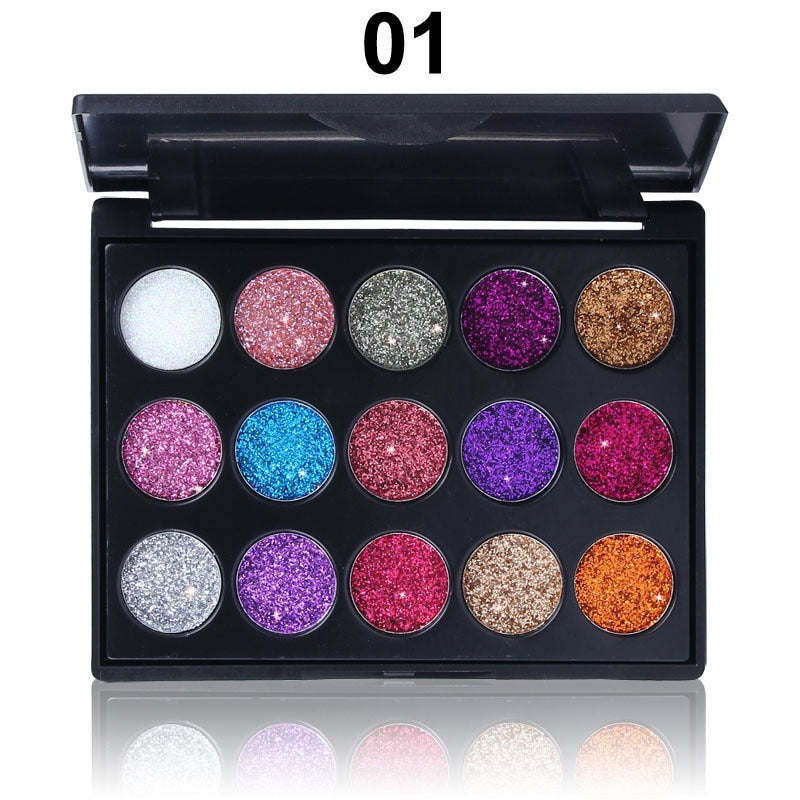 15 Color Glitter Eye Shadow Pallete Pigment Professional Eye Makeup Palette Long-lasting Make Up Eyeshadow Palette Maquillage