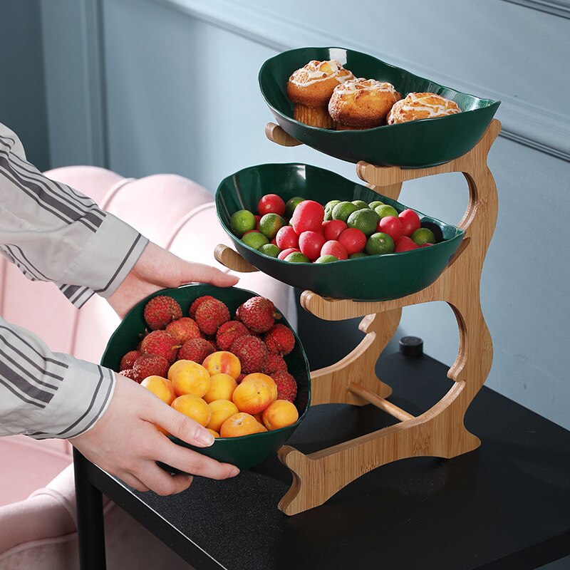 Three-layer Living Room Home Plastic Fruit Plate Snack Plate Creative Modern Dried Fruit Fruit Basket Plastic Candy Dish