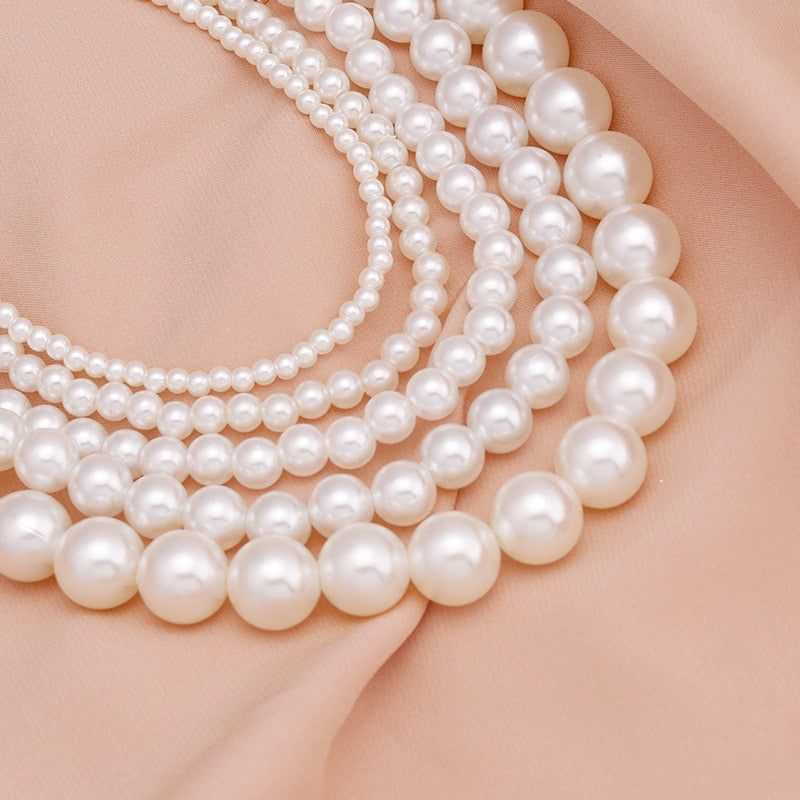 Vintage Imitation Pearl Choker Necklaces Chain Goth Collar For Women Fashion Charm Party Wedding Jewelry Gift Accessories Bijoux