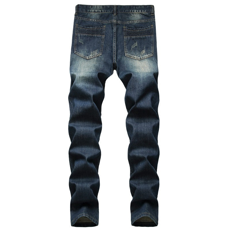 2021 New Fashion Mens Cotton Ripped Hole Jeans Casual Slim Skinny White Black Jeans Men Trousers Casual Male Hip hop Denim Pants