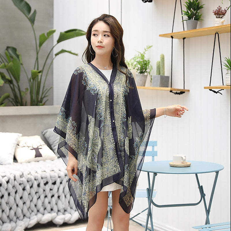 Woman Fashion Beach Dress Blouses Sun Protection Cardigan 2020 Summer Beach Holiday Cardigan Women Long Blouses Tops