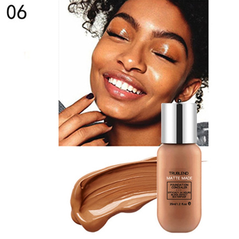 35ml Makeup Foundation Liquid Long-Lasting Full Coverage Face Concealer Base Matte Cushion Foundation Cosmetic BB CC Cream