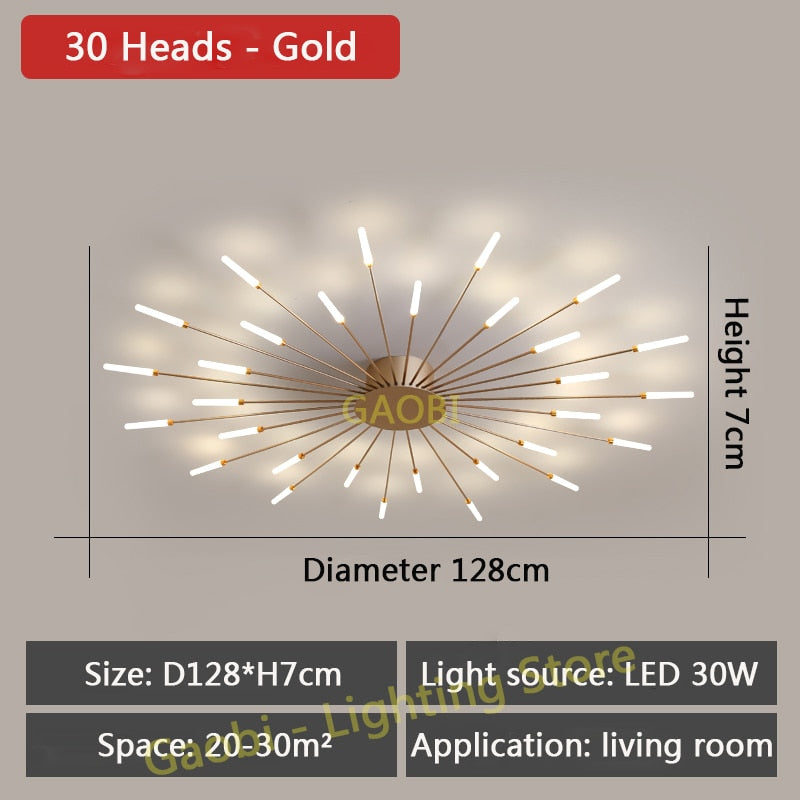 LED Chandelier Ceiling For Dining Living Room Bedroom Home Decoration Hanging Lights Gold Or Black Modern Creative New Fixtures