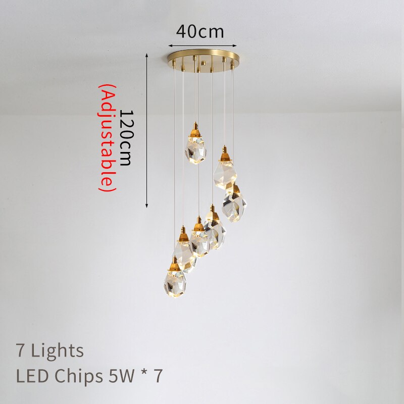 Modern diamond crystal pendant lights living dining room bedroom kitchen indoor lighting home decor loft spiral hanging lamps