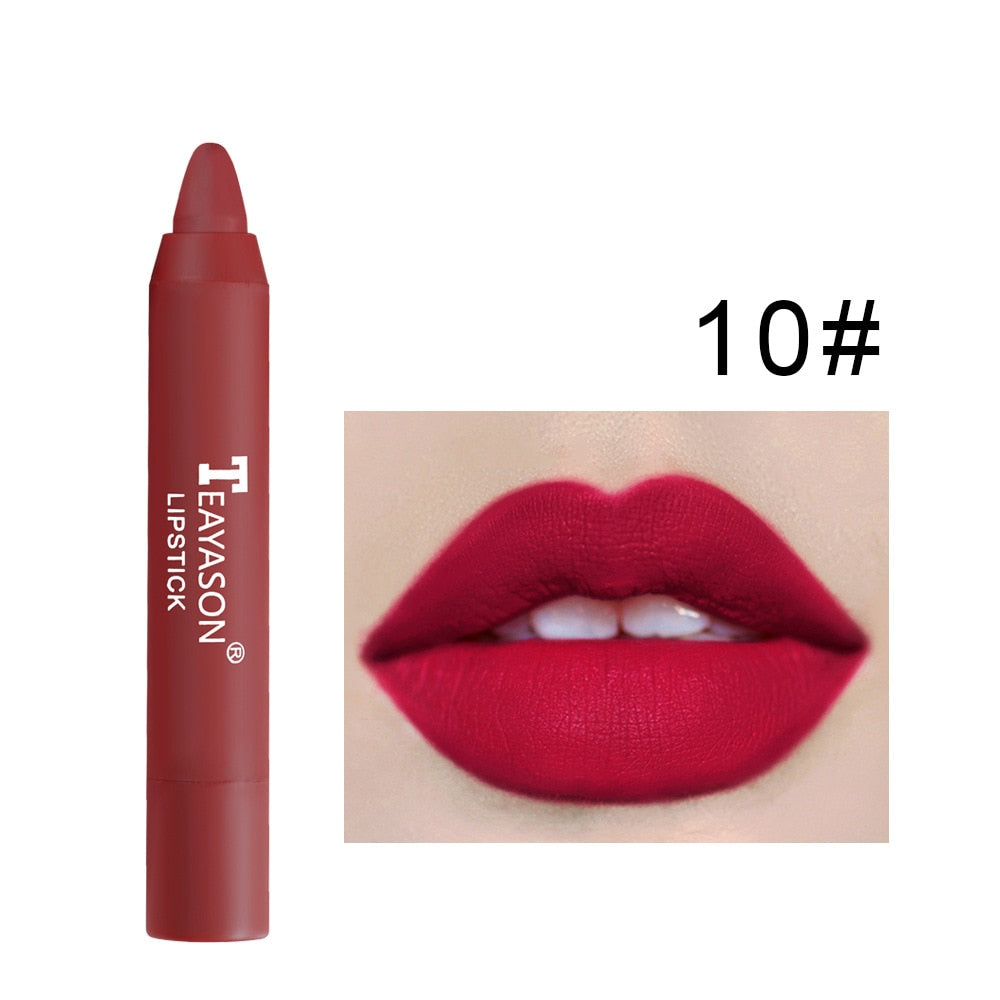 12 color velvet matte lipstick pen waterproof long-lasting sexy red lip stick stick cup makeup lip gloss pen cosmetics