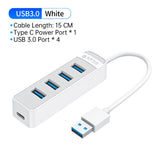 ORICO 4 Port USB 3.0 HUB With Type C Power Supply Port For PC Laptop Computer Accessories ABS USB Splitter USB3.0 OTG Adapter