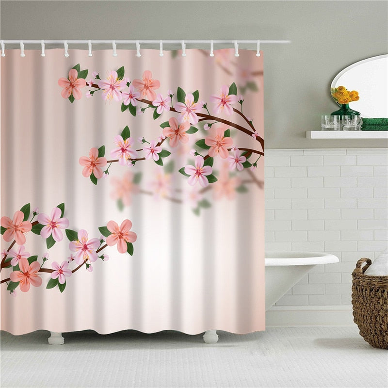 Maple Cactus Autumn Leaves Shower Curtains Bathroom Curtain Frabic Waterproof Polyester Multiple Sizes Bath Bathroom Curtain