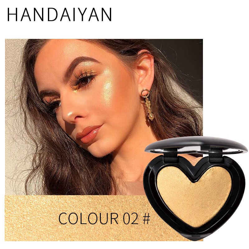 HANDAIYAN Gold Highlighter Iluminador Face Contour shine Makeup Bronze Powder Roze Shimmer High Lighter face powder highlight