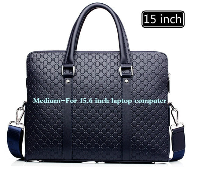 New Double Layers Leather Business Shoulder Bag Messenger Bag Laptops Handbags Travel Bags