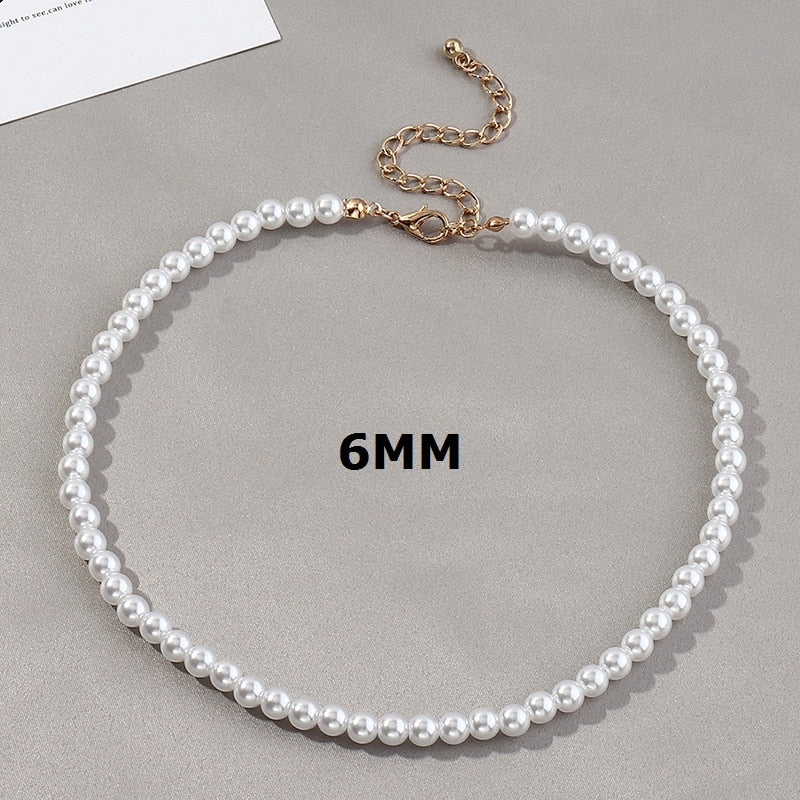 Vintage Imitation Pearl Choker Necklaces Chain Goth Collar For Women Fashion Charm Party Wedding Jewelry Gift Accessories Bijoux