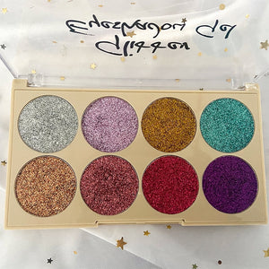 8Color Sequins Pearle Metallic Face Clavicle Brightening Pallete Pigment Professional Long-lasting Make Up Eyeshadow Palette