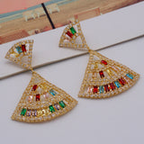 New Styles Long Metal Colorful Crystal Drop Earrings High-Quality Fashion Rhinestones Jewelry Accessories For Women Gift Party