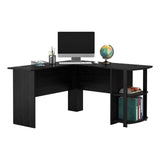 L-Shaped Desktop Computer Desk Study Table Office Table Easy to Assemble Can Be Used in home and office Black