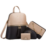 4pcs/set woman fashion backpack set female shoulder crossbody bag set PU leather purse clutch bag luxury card holder women gift